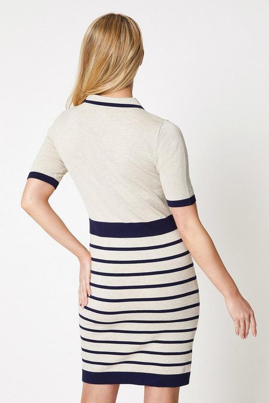 Stripe Hem Knitted Midi Dress